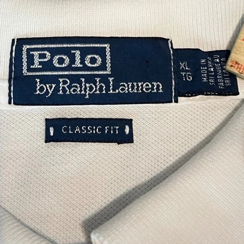 Polo Ralph Lauren Chicago Cubs Polo Bear Shirt Mens XL White Pique Baseball Polo